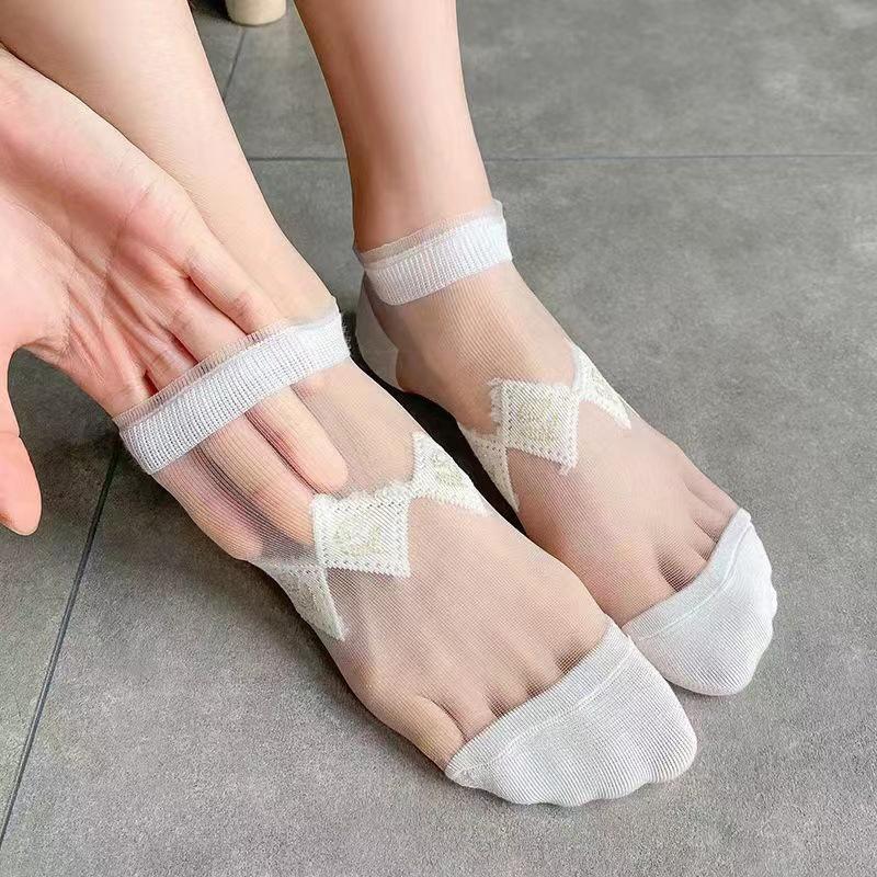 5 Pairs/Lot Summer Short Women White Socks Low Tube Cool Socks Set Cute Print Ankle Foot Cover Fashion New Kawaii Sock