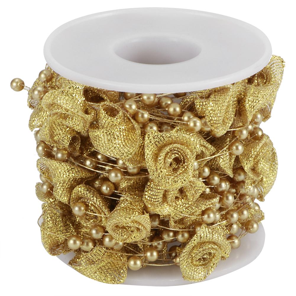 10 м нити из искусственного жемчуга, цепочки, лента, роза, цветок, нить, бисерная леска, аксессуары для одежды, материал для DIY, головной убор