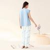 Fentengan 100% pure cotton comfortable round neck refreshing sleeveless floral outerwear set for women's sleepwear