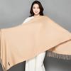 70 * 200cm Autumn And Winter New Women'S Solid Color Versatile Simple Tassel Imitation Cashmere Mohair Scarf Warm Scarf Atmosphere Shawl