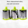 green  3In1 Hand-Cutter Vegetable Stainless Steel Multi-Function Drum Rotary Grater Fruit Potato Onion Slicer Kitchen Tool Food Chopper