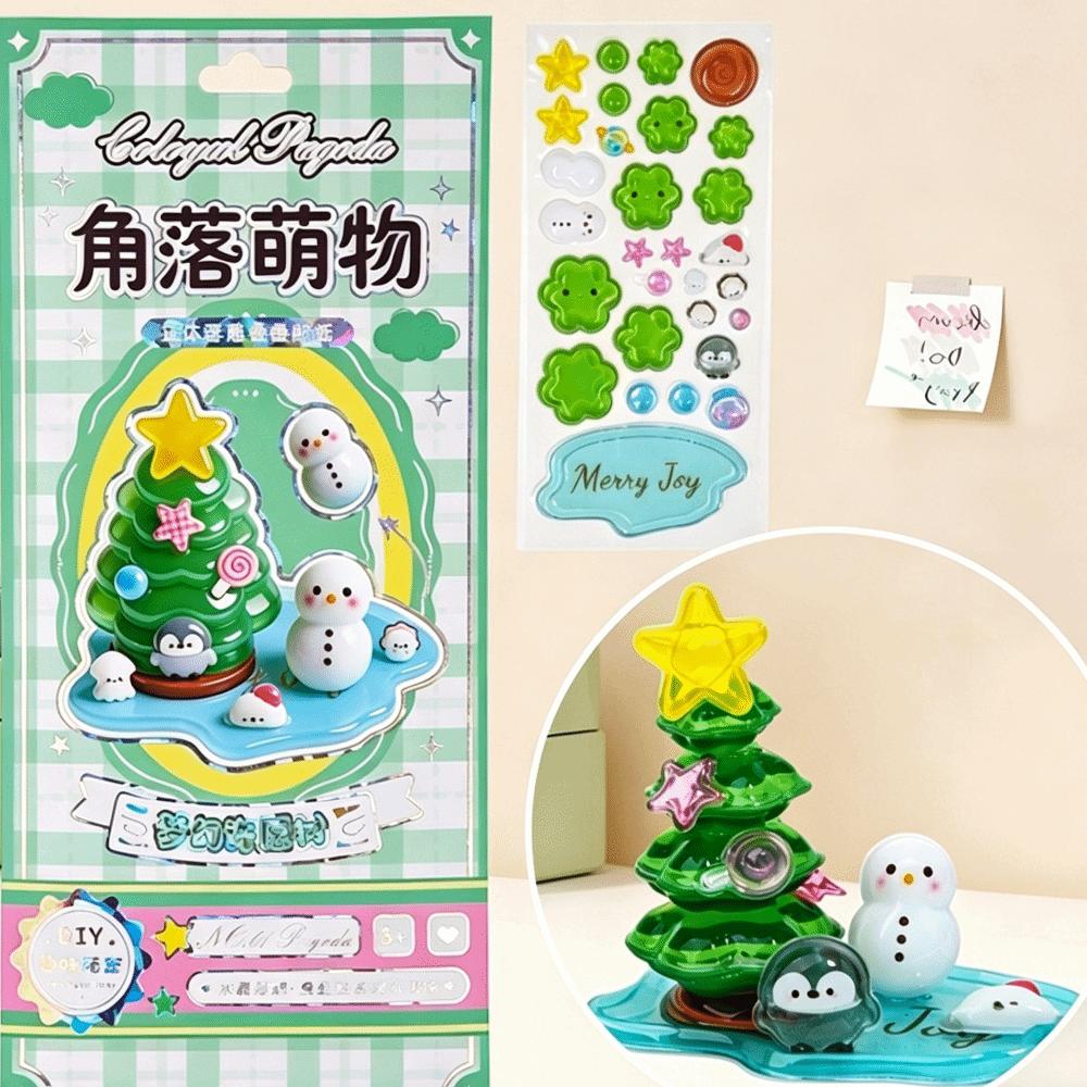 Reusable 3D Crystal Stackable Stickers Funny Cartoon Embossed Decals DIY Decals Phone Decor