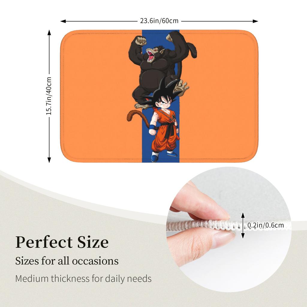 Goku Anime Front Door Mat Anti-Slip Indoor Welcome Waterproof Cute Cartoon Doormat Floor Bathroom Entrance Rug Carpet Footpad