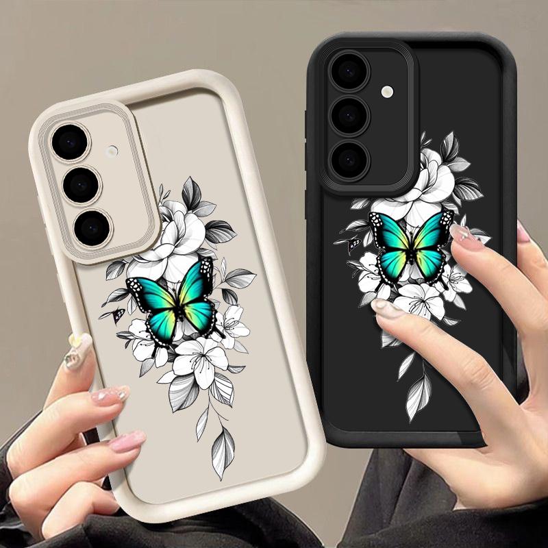 Чехол для Samsung Galaxy S24 S21 FE S25 S24 S23 S22 Ultra A56 A55 A54 A16 A15 A35 A25 5G Очаровательный чехол для телефона из ТПУ с принтом бабочек
