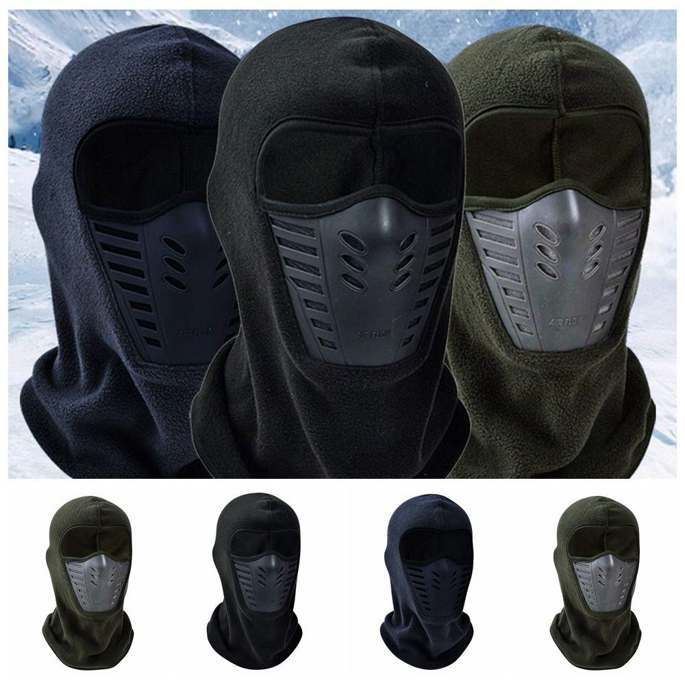 Thickened Fleece Thermal Neck Dustproof Motorcycle Mask Face Shield Skiing Riding Masked Cap Men