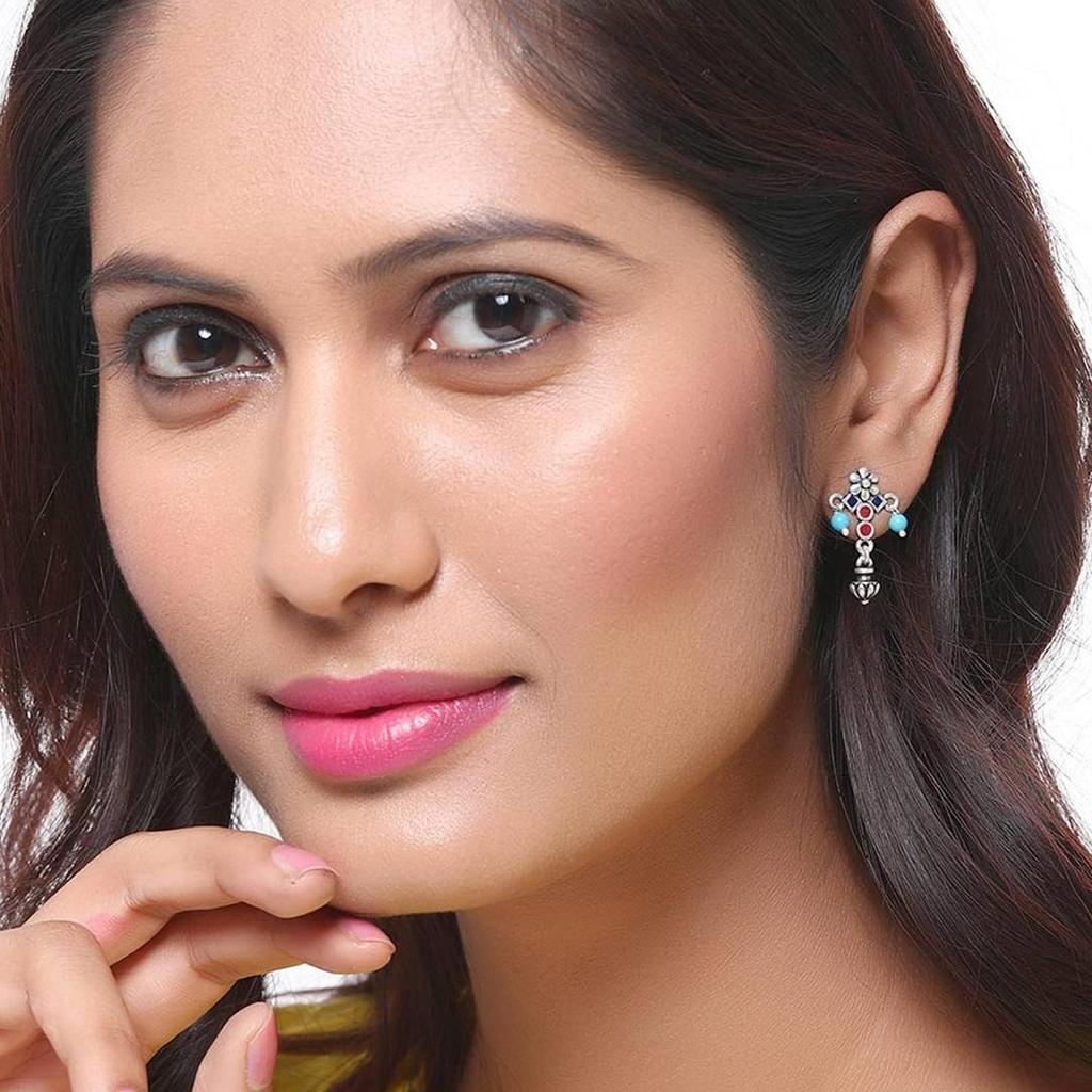 Серьги из латуни и серебра с оксидированием для женщин и девочек, стильная, модная эксклюзивная коллекция, 100% приятный для кожи продукт для сережек