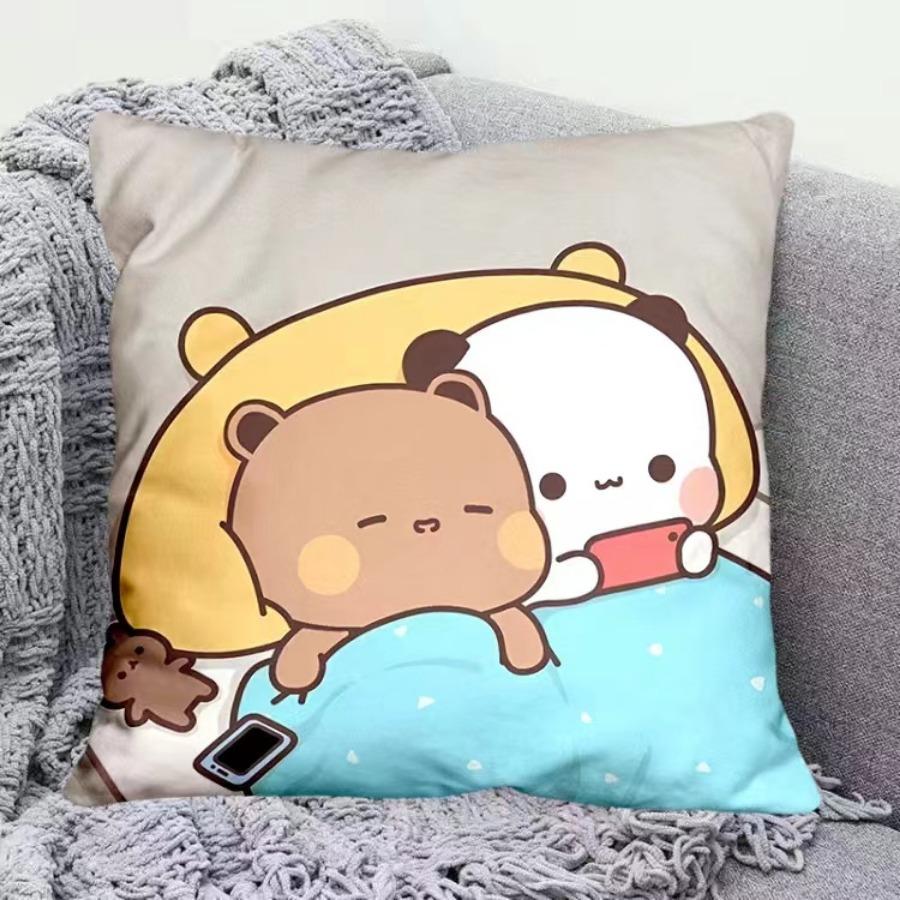 Милая декоративная подушка Yier Panda Бубу Дуду Мультяшные квадратные подушки Каваи Аниме Мягкая подушка для поясницы дивана Автомобиль Дом Спальня Декор
