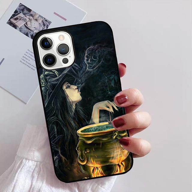 Чехол для телефона на Хэллоуин Лунная Ведьма Ужасы Для iPhone 17 Air 16 15 14 13 12 11 Pro Max Plus Max Чехол-оболочка coque