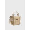 Women's Striped Mini Linen Tote Bag