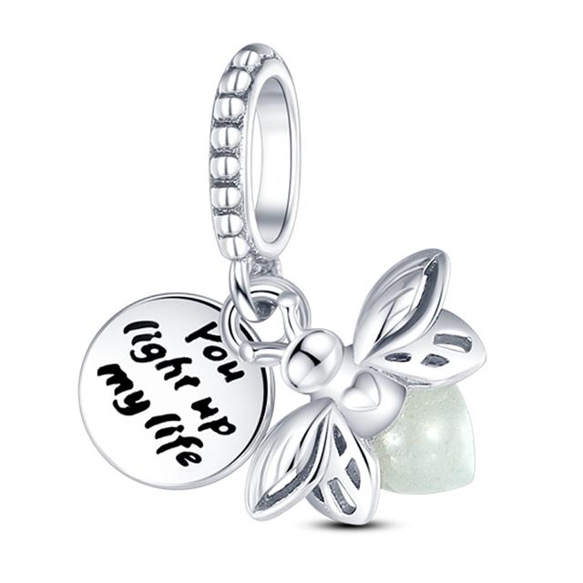 Серебро 925 пробы, изменение цвета, подвески-хамелеоны, бусины, светлячок, бабочка, панголин, кошка, висячие браслеты, ожерелье, ювелирные изделия своими руками