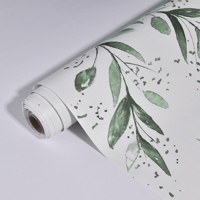Green Leaf Peel and Stick Wallpaper Modern Self Adhesive Wallpaper Floral Contact Paper Removable Watercolor Leaf Wallpaper