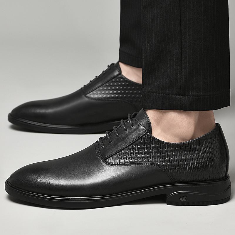 High Quality Brand Men Formal Shoes Men Oxford Genuine Leather Dress Shoes Fashion Business Men Shoes Pointed Wedding Shoes