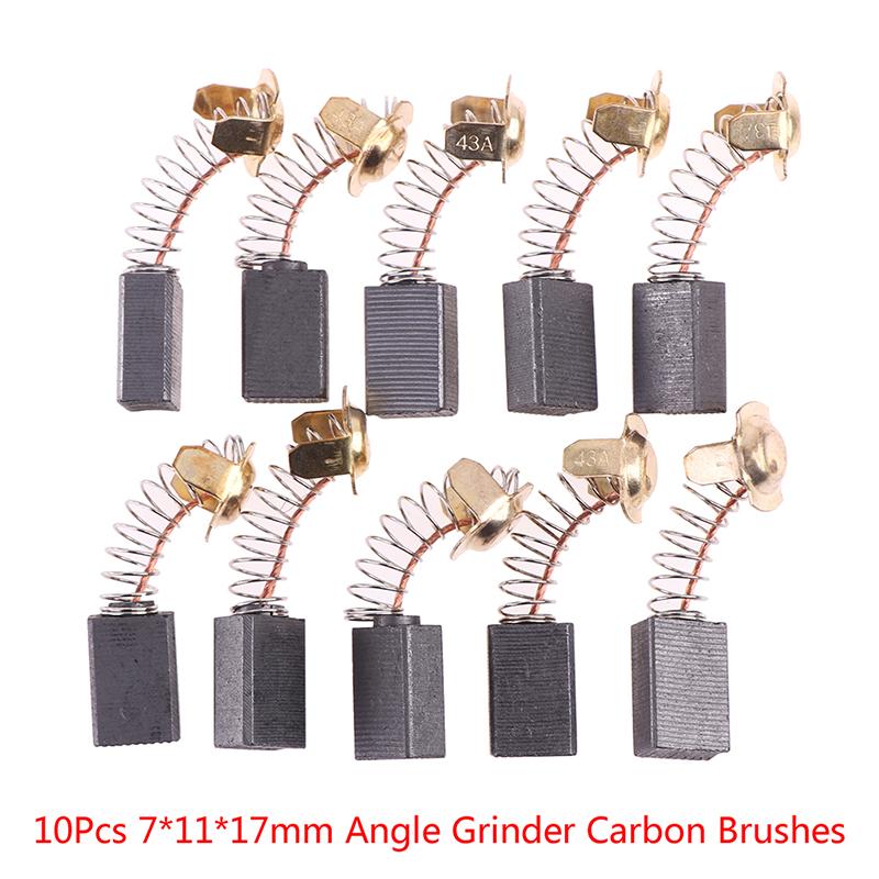 10Pcs Angle Grinder Carbon Brushes 7*11*17Mm Power Tool Motors Spare Parts