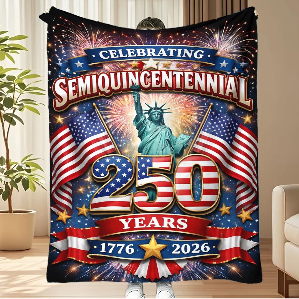 США 250-летие 1776- Статуя Свободы Американский Флаг Фланелевое Одеяло Патриотическое Плед Декор для Дома