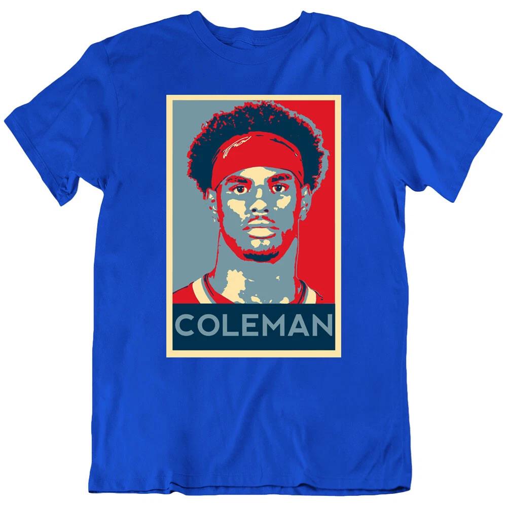 COLEMAN Надежда, Кион Коулман Текст, Игрок Спорт Фан Любовь Герой Футболка Футболка Подарок Новый