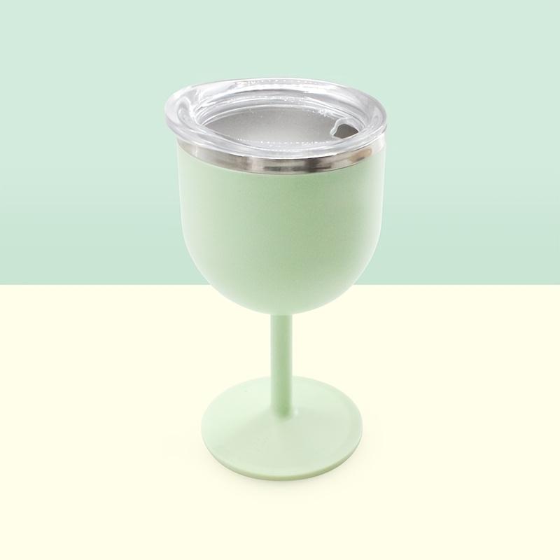 1Pc, 4oz High Aesthetic Value Water Cup With A Tall Handle, 304 Stainless Steel Inner Lining, Transparent Lid, Available In Multiple Colors, Suitable