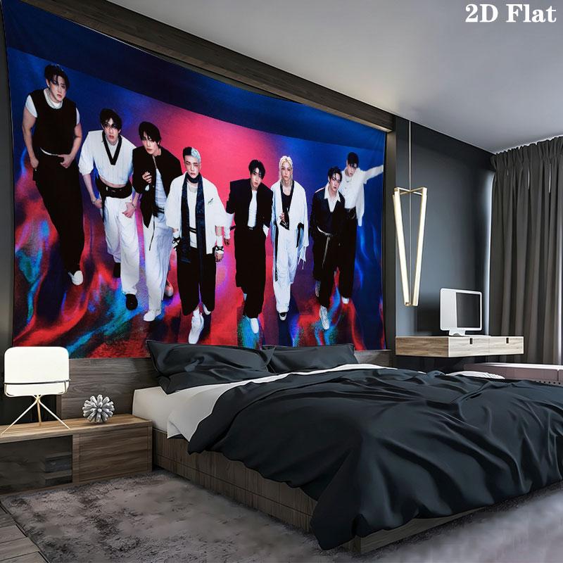 SKZ Wall tapestry, aesthetic printed fabric blanket, suitable for bedroom, living room, and home decor.