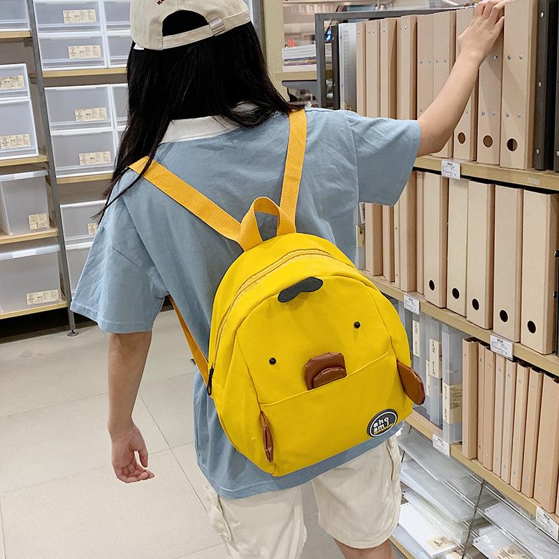 2024 новый холщовый рюкзак Douyin тот же родитель-ребенок милый маленький желтый утенок мультяшный рюкзак