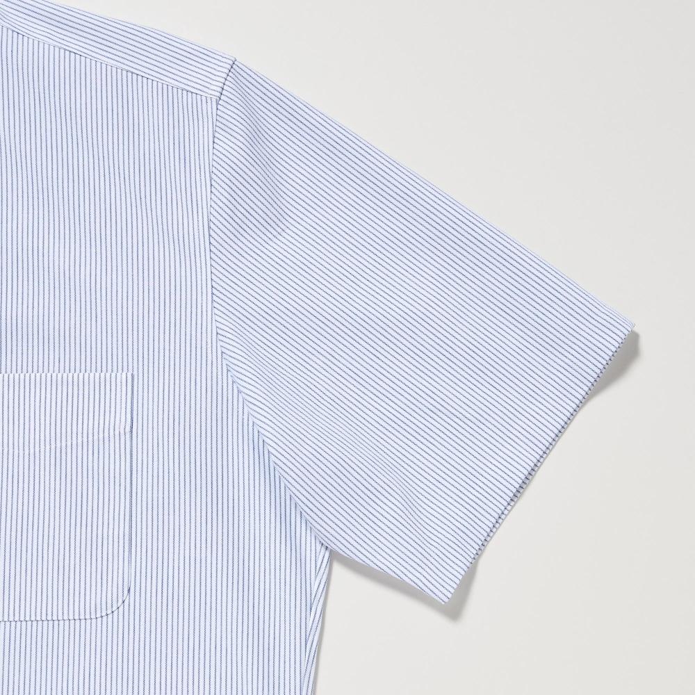 Uniqlo Япония Сухая Негладящаяся Джерси Рубашка На Пуговицах В Полоску