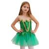 Girls Carnival Halloween Christmas Party Elf Cosplay Costume Sleeveless Princess Dress Tutu Tulle Skirt