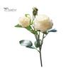 Искусственная роза со стеблем, зеленые листья, реалистичный искусственный цветок, украшение для свадебной вечеринки, домашнего офиса, стола, искусственная цветочная ветка, украшение