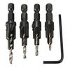 4 Pcs HSS Countersink Drill Bit Set Quick Change Hex Shank Screw #6 #8 #10 #12