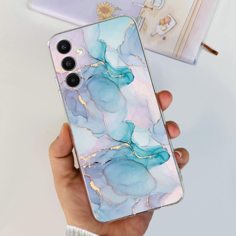 For Samsung Galaxy A24 4G Case Bumper Soft Silicone TPU Transparent Coque Shell For Samsung A24 A245F Marble Cartoon Funda Capas