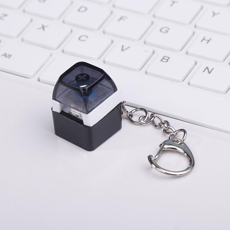 Mechanical Switch Keychain With Led Light Keyboard Key Chain Fidget Toy Keycap Stress Relief Novelty Toys Fidget Button Keyring