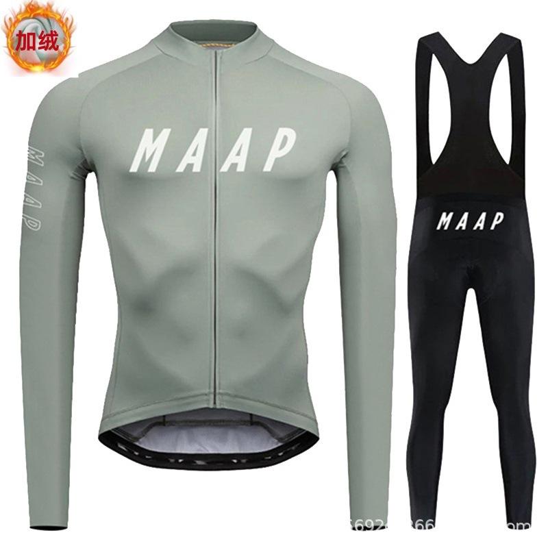 2026 Winter Fleece Cycling Suit Autumn and Winter Cycling Suit Long Sleeve Suit Road Bike Warm Fleece Thickened
