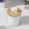 1PC Tissue Storage Box Roll Paper Dispenser Toilet Paper Holder Desktop Tissue Box Napkin Containers With Wood Cover for Bathroo