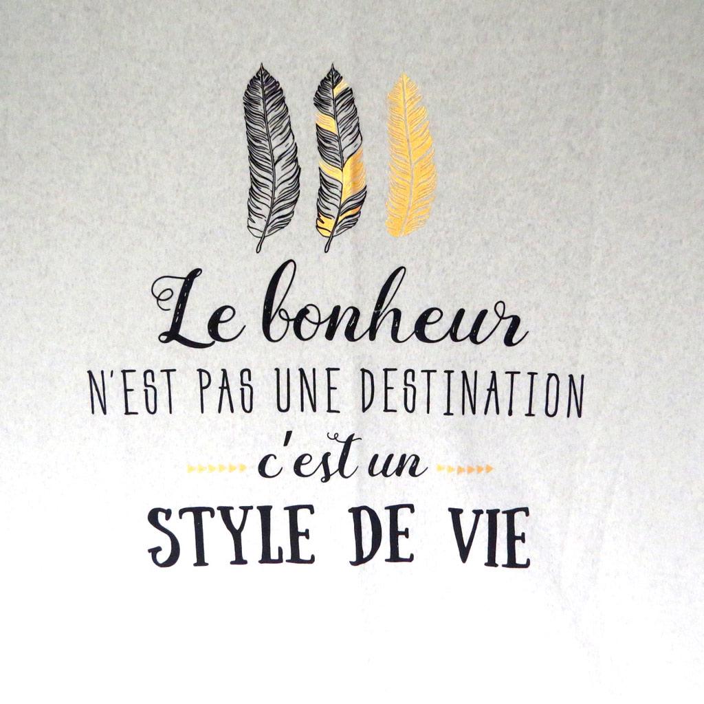 Les Trésors De Lily [P5785] - Флисовое одеяло «Messages» светло-серого цвета (Счастье – это не пункт назначения, это образ жизни) – 120х150 см