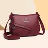Women's Shoulder Bag Soft Leather Mother's Bag Multi-Layer Large Capacity Crossbody Bag Small Square Bag Mobile Phone Bag