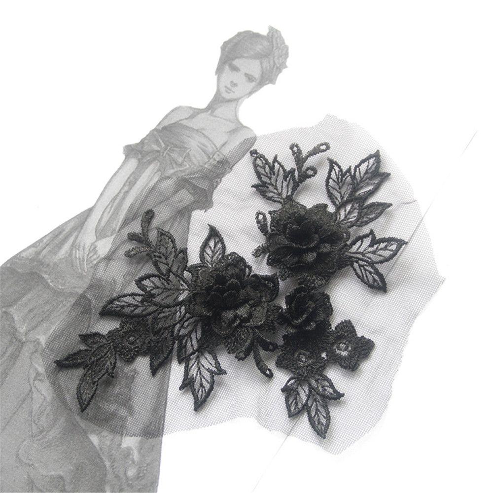 Аксессуары для платья Ручное шитье своими руками Ремесло 3D Цветочное кружево Аппликация Вышивка на воротнике