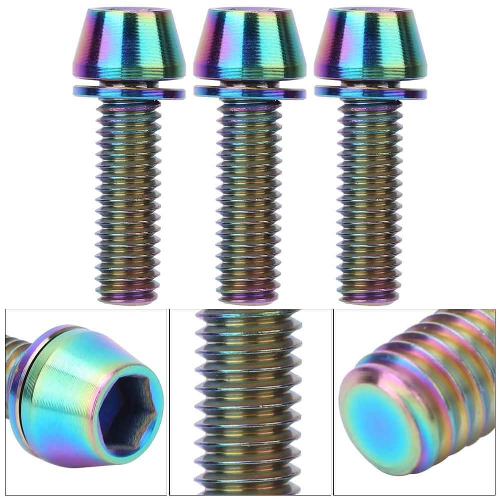 3PCS Titanium Alloy Durable Bike Handlebar Stem Screws Bicycle Disc Brake Clamp Set Screw