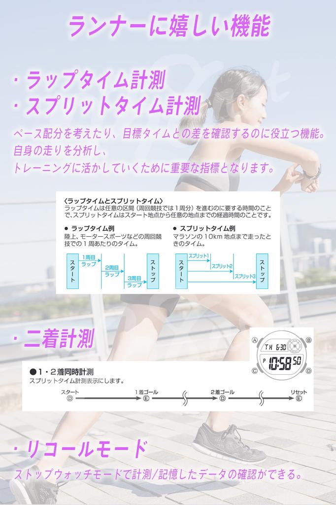 CASIO Sports Gear LWS-1200H Дешевые Casio Для бега, джоггинга, спорта Память на 60 кругов Водонепроницаемые Легкие (Черный/Розовый)