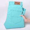 Summer Lightweight Solid-colour Minimalist Men's Jeans Slim-fit Straight Leg Business Versatile Grass Green Men's Long Trousers