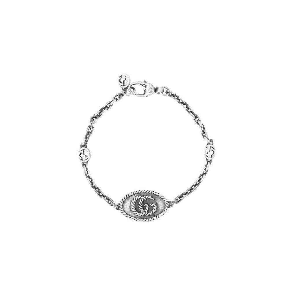 Gucci Double G Vintage Style Matte 925 Silver Bracelet Women bracelet 627749-J8400-0701