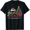 Santa Tractor Farm Truck Farmer Christmas Xmas Driving T Shirts Men Cotton Humor Streetwear Short Sleeve Unisex Loose Clothing