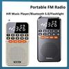 Portable Pocket Radio Dual Antenna Radio Receiver Mini Bluetooth Speaker with LED Display Flashlight TF Card Music Player