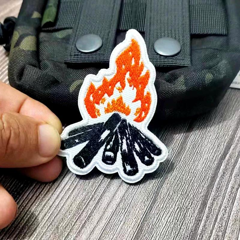 Mountaineering Hiking Sunset Airplane Badge Embroidery Velcro Cloth Sticker Outdoor Backpack Decoration Embroidery Sticker