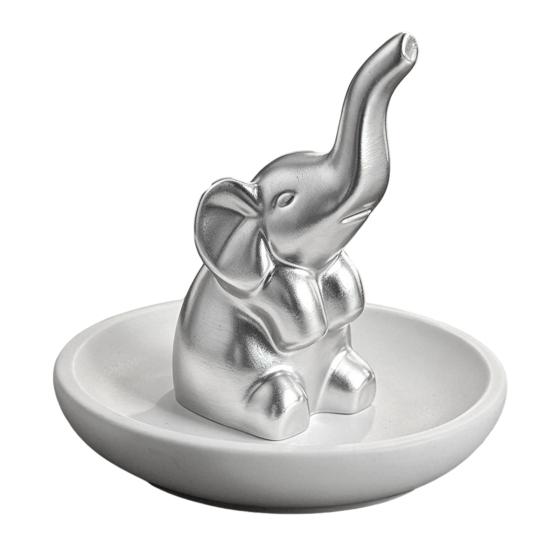 Jewelry Storage Tray, with Upturned Nose Elephant Design, Waterproof Compact Organizer for Rings Earrings Bracelets