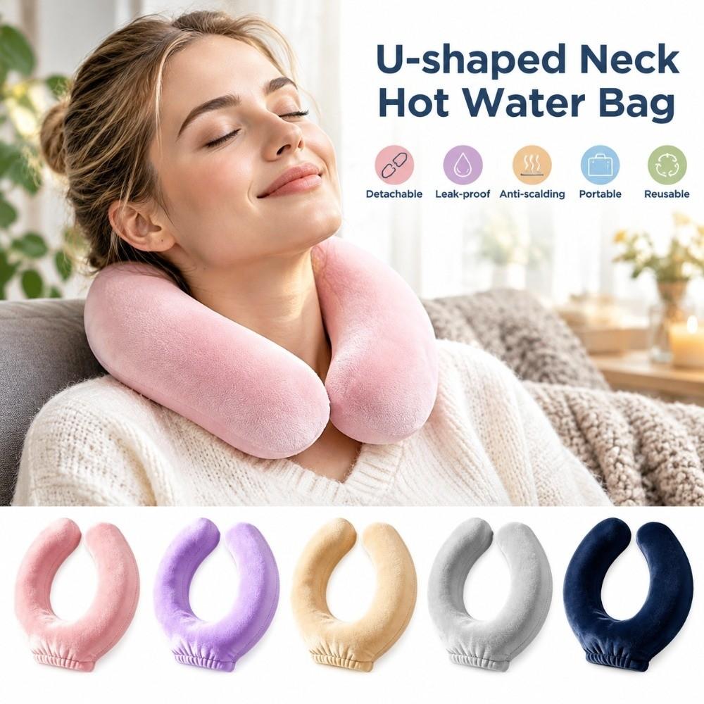 Leak-proof Neck Support Warm Water Bag Anti-scalding Water-filling Bottle Soft Neck Warmer Winter