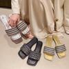 Fairy Wind Sparkling Slippers Women 2024 New Rhinestone Buckle Flip-flops Summer Dress with Beach Sandals