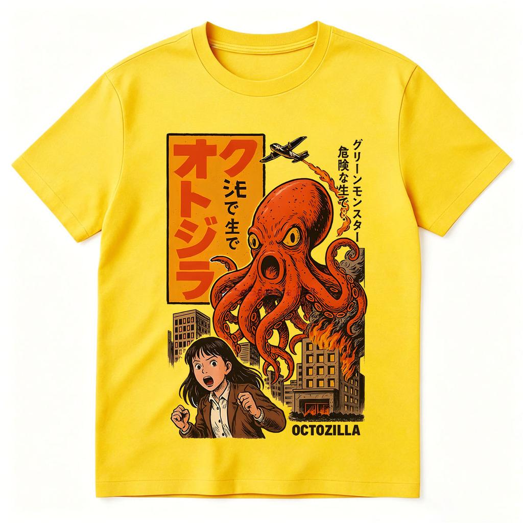 Octozilla Dotonbori Пьяный Осьминог Смешные Хоррор Футболки Мужские Женские Хлопковые С Коротким Рукавом Футболки Уличная Мода