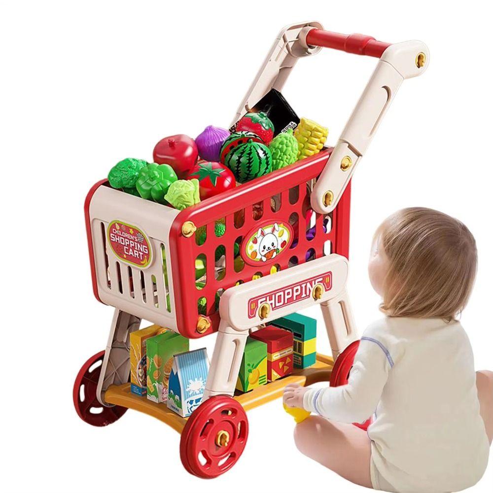 Simulation Shopping Cart Toy Set 20PCS/Set Kids Role Playing Toy  Boys Girls Gift
