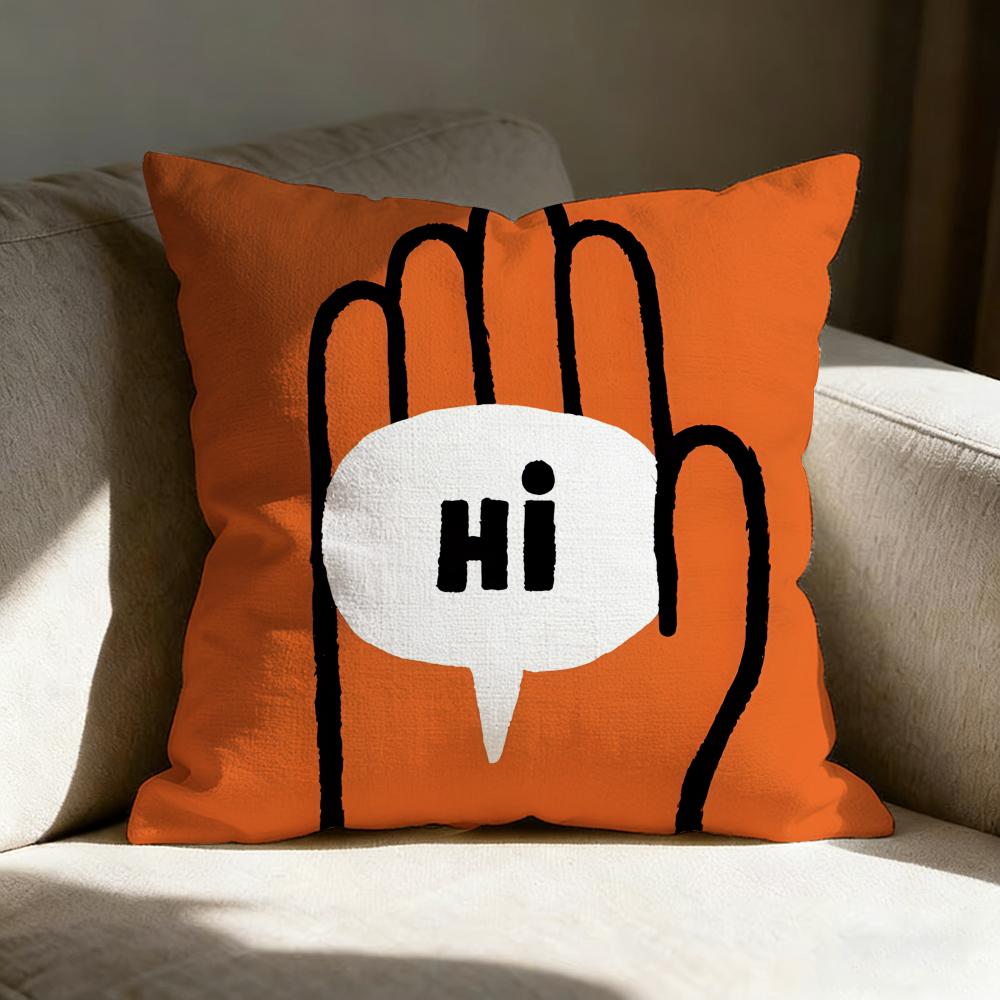 Jean JJullien Art Pillow Case Linen Pillow Covers Cover For Couch Living Room Bench Patio Floor Linen Home Decor