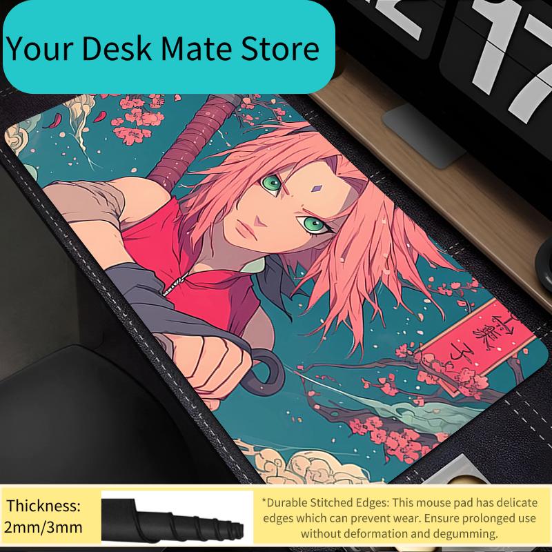 Mouse Pad Kawaii Naruto Sakura Haruno Gaming Accessories PC Computer Keyboard Pad Gamer Desk Mat alfombrilla HD Mousepad