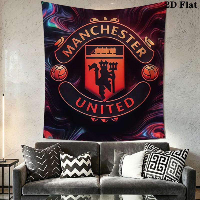 Man Utd E Wall Hanging Printed Fabric Blanket Decorative Tapestries for Bedroom Living Room Home Decor