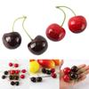 10 Pairs False Cherries Artificial Cherry Fruit Simulation False Fruit Model for Home Shopping Mall Shop Window Decor