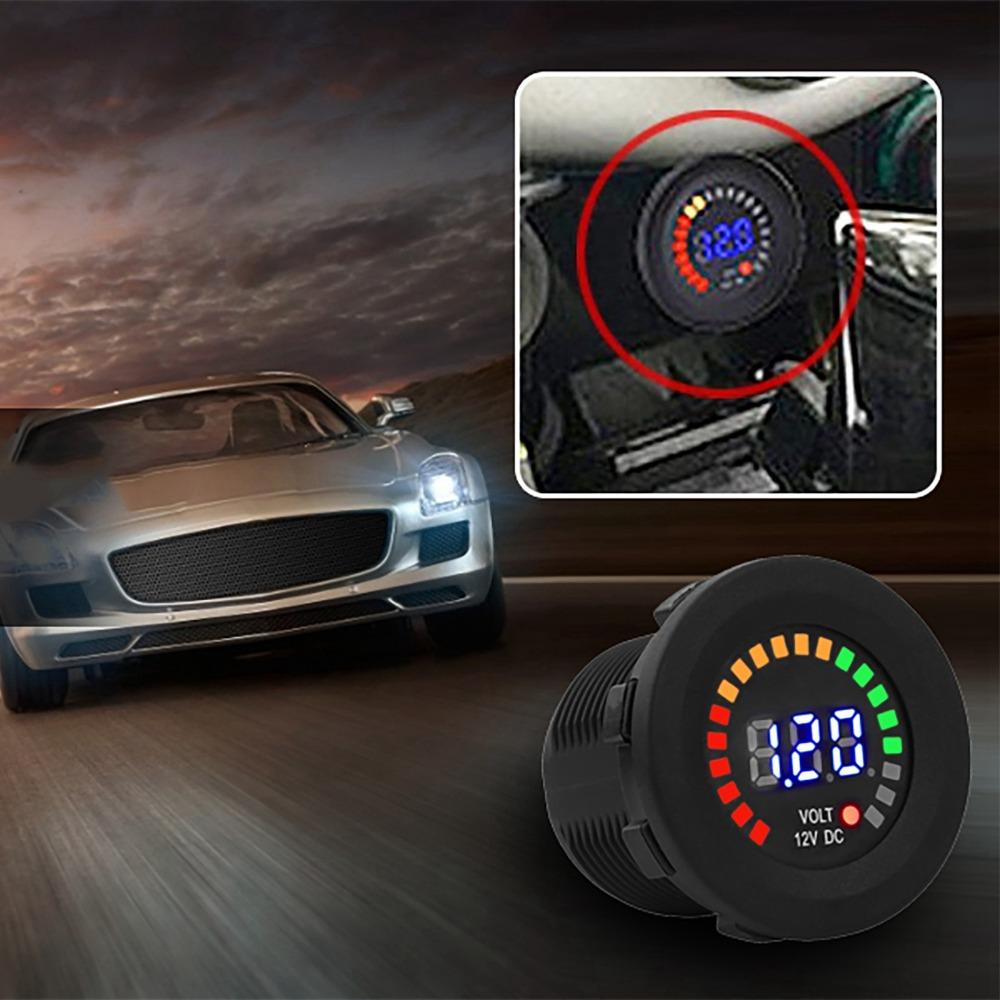 Black Digital Voltmeter 12V Waterproof Voltmeter New Voltage Meter Gauge  Motorcycle Car
